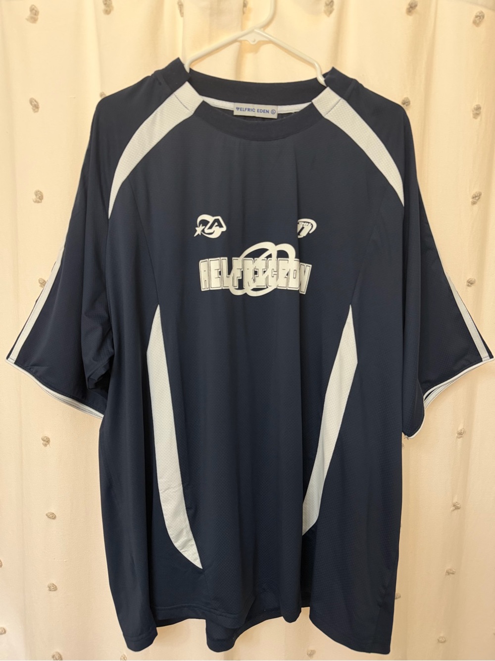 Aelfric Eden Navy and White Athletic Short-Sleeve Shirt